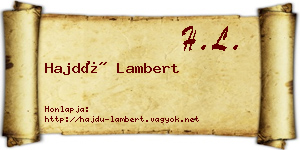 Hajdú Lambert névjegykártya