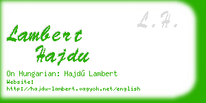 lambert hajdu business card