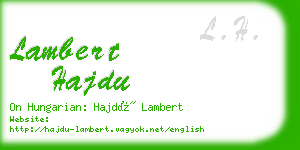 lambert hajdu business card